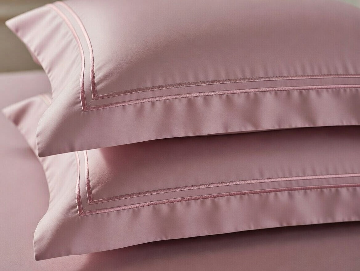 Dusty Rose Cotton Embroidery Bedsheet | 300 TC | King Size