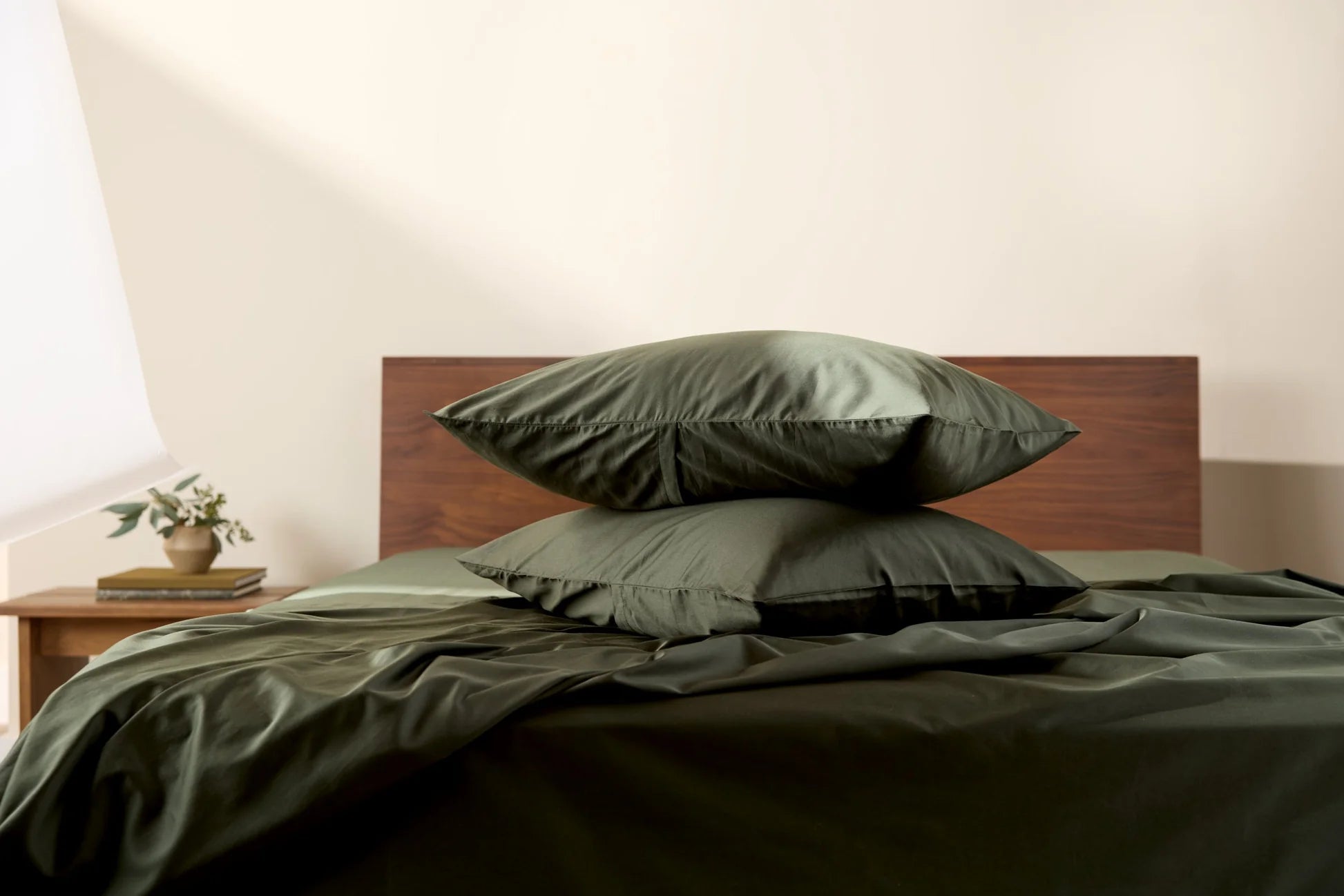 Olive Green Long-Staple Cotton Sateen Bedsheet