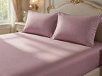 Dusty Rose Cotton Embroidery Bedsheet | 300 TC | King Size