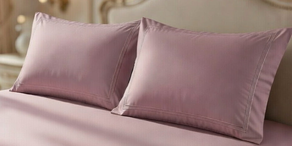 Dusty Rose Cotton Embroidery Bedsheet | 300 TC | King Size