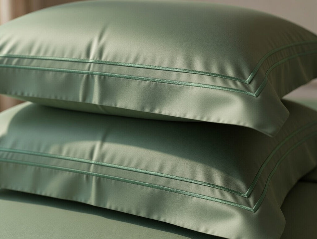 Olive Green Cotton Embroidery Bedsheet | 300 TC | King Size