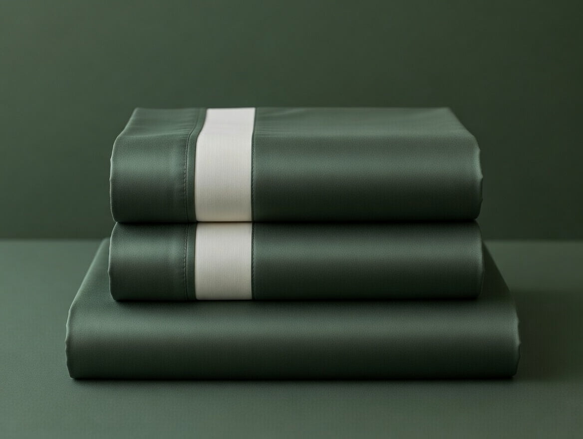 Olive Green Cotton Bedsheet Set | 300 TC | King Size