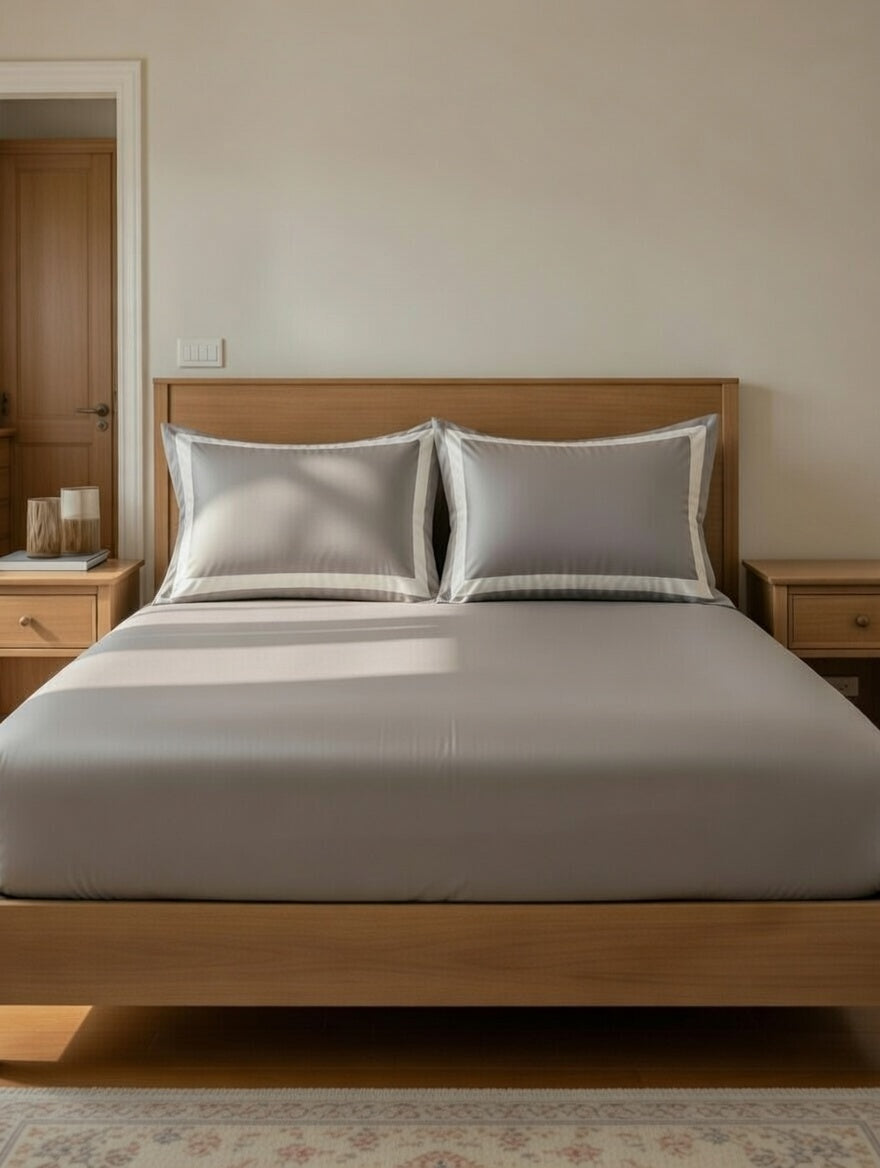 Dark Grey Cotton Bedsheet | 300 TC | King Size